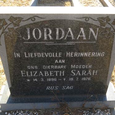 JORDAAN Elizabeth Sarah 1896-1976