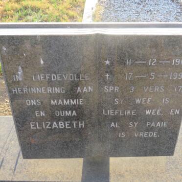 JONKER Elizabeth 1915-1992