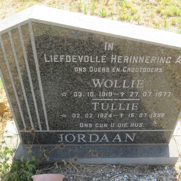 JORDAAN Wollie 1919-1977 &amp; Tullie 1924-1998