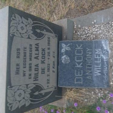 KOCK Hilda Alma, de 1922-1966 :: DE KOCK Anthony Willem 1945-1984