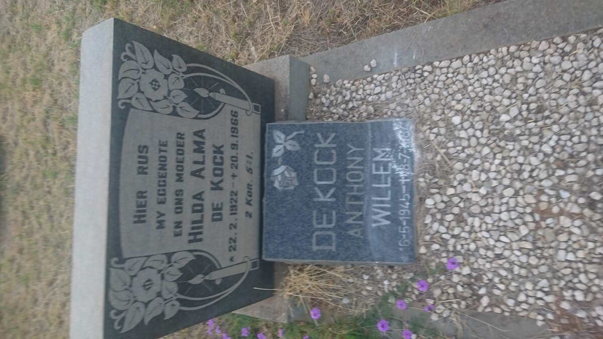 KOCK Hilda Alma, de 1922-1966 :: DE KOCK Anthony Willem 1945-1984