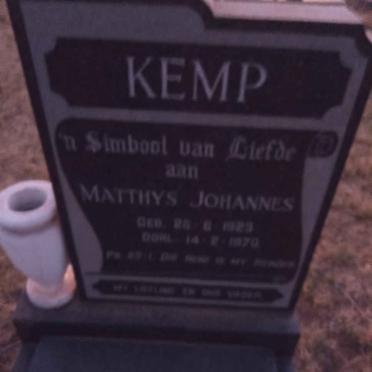 KEMP Matthys Johannes 1923-1970