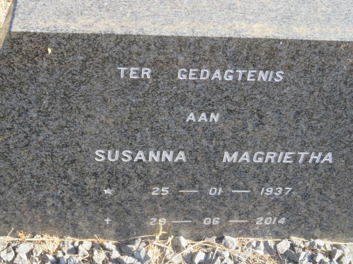 LUBBE Roedolph Gerhardus 1930-1984 &amp; Susanna Magrietha 1937-2014