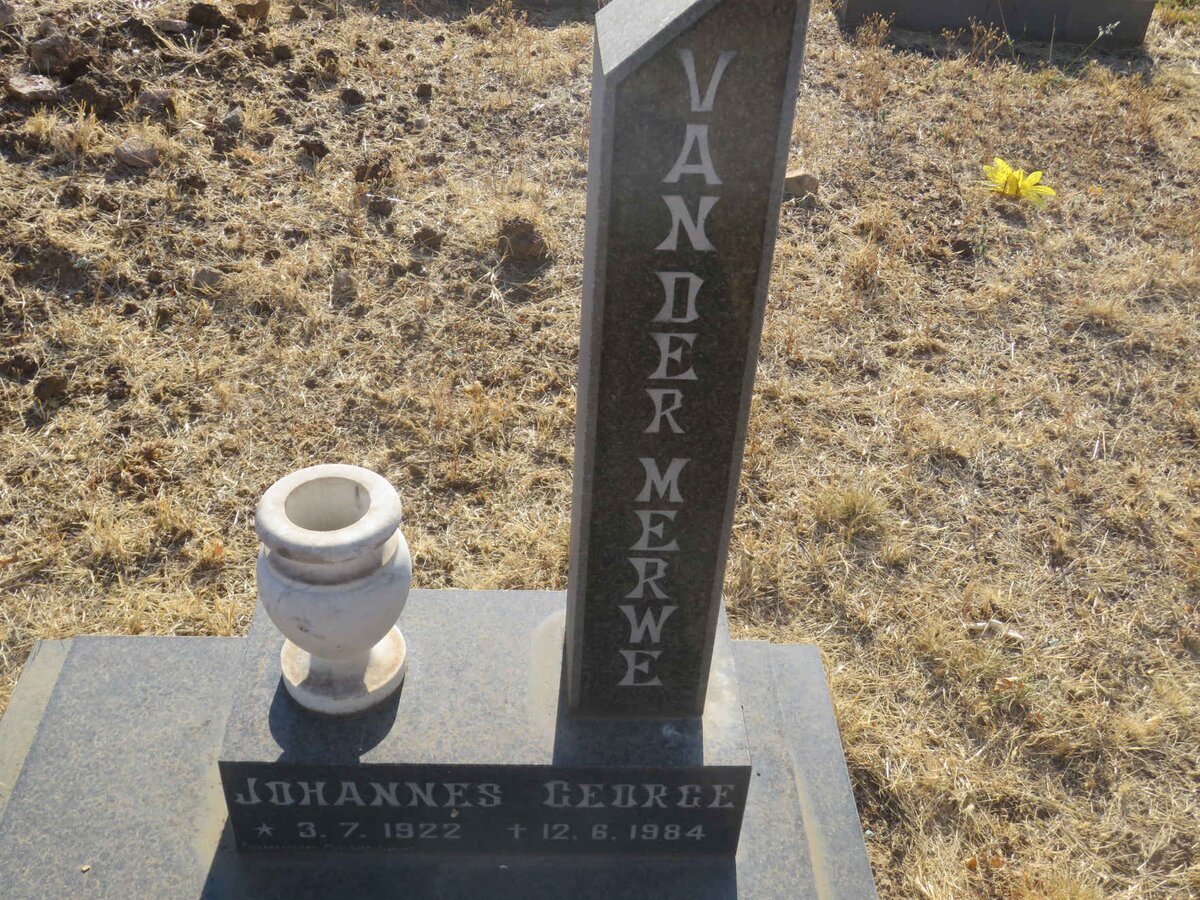 MERWE Johannes George, van der 1922-1984