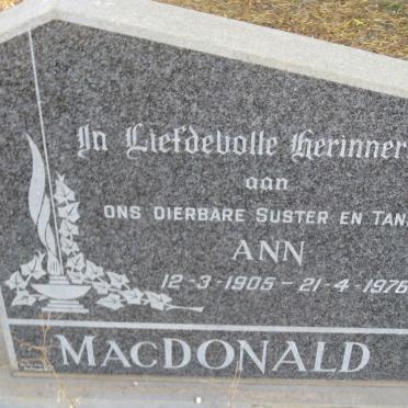 MACDONALD Ann 1905-1976