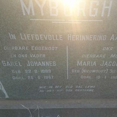 MYBURGH Sarel Johannes 1889-1967 &amp; Maria Jacoba C. NIEUWOUDT 1893-1980
