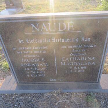 NAUDE Jacobus Abraham 1917-1996 &amp; Catharina Magdalena 1916-1998