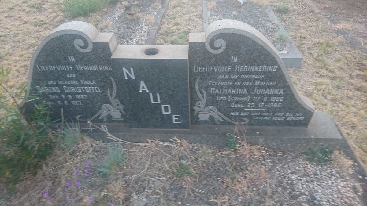 NAUDE Barend Christoffel 1887-1967 &amp; Catharina Johanna GOUWS 1886-1965
