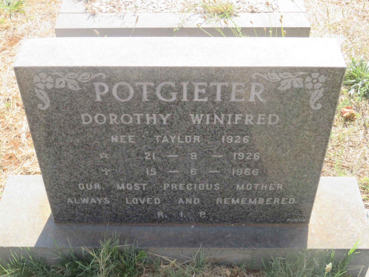 POTGIETER Dorothy Winifred nee TAYLOR 1926-1966