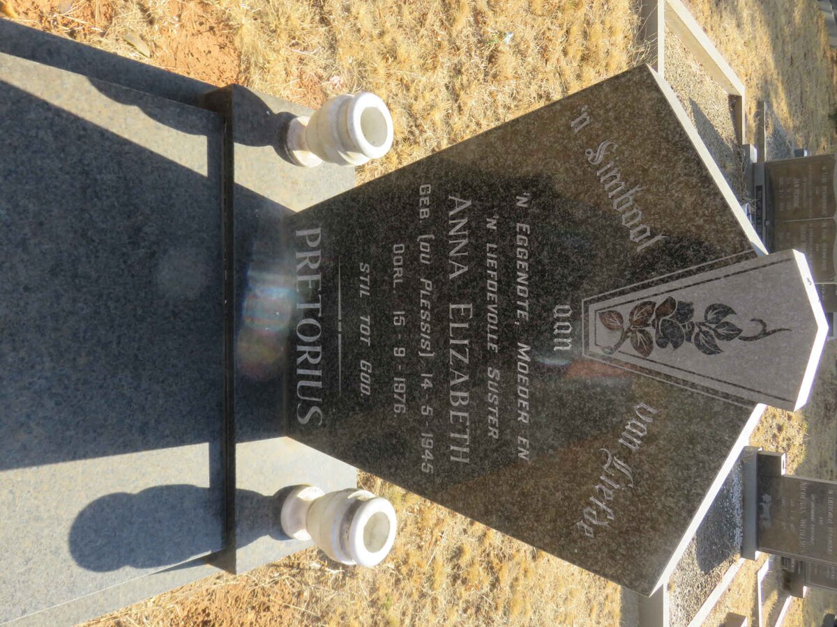 PRETORIUS Anna Elizabeth nee DU PLESSIS 1945-1976