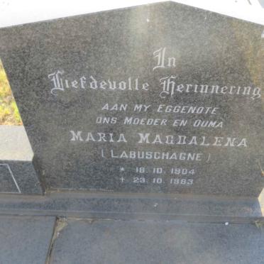 PIENAAR Maria Magdalena nee LABUSCHAGNE 1904-1983