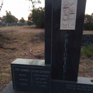 PRETORIUS Gert Johannes 1922-1970 &amp; Susara Gertruida MINNAAR 1924-2002