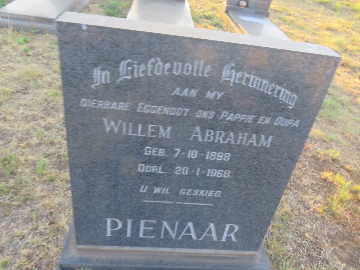 PIENAAR Willem Abraham 1898-1968