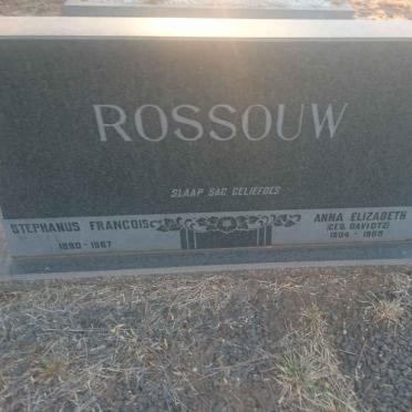ROSSOUW Stephanus Francois 1890-1967 &amp; Anna Elizabeth DAVIDTZ 1904-1969