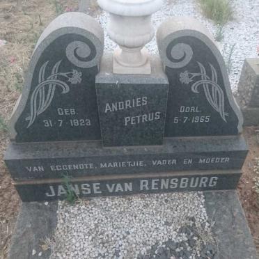 RENSBURG Andries Petrus, Janse van 1923-1965