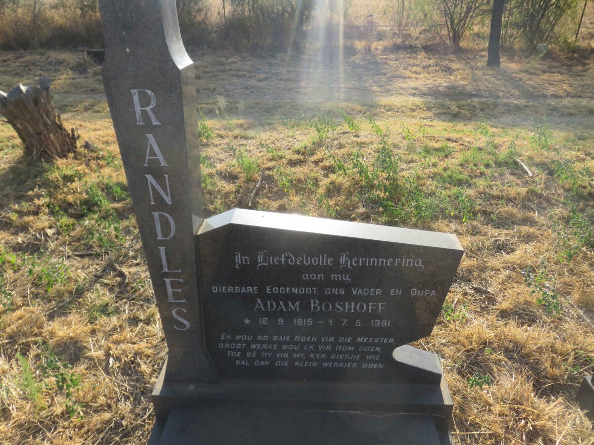 RANDLES Adam Boshoff 1915-1981