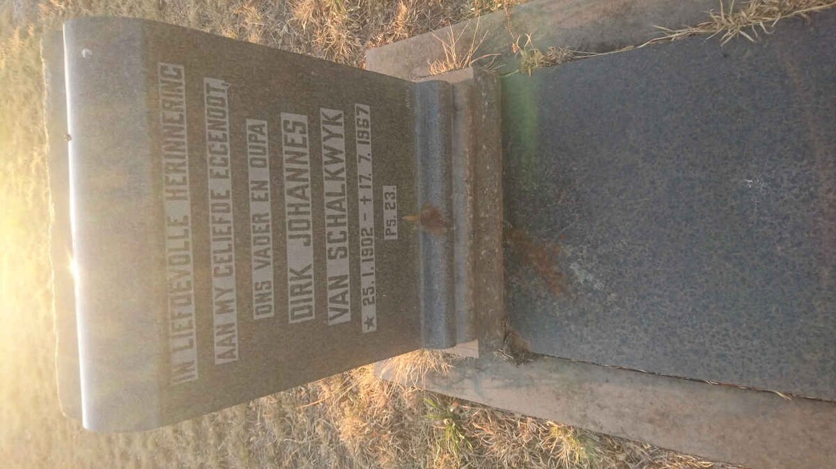 SCHALKWYK Dirk Johannes, van 1902-1967