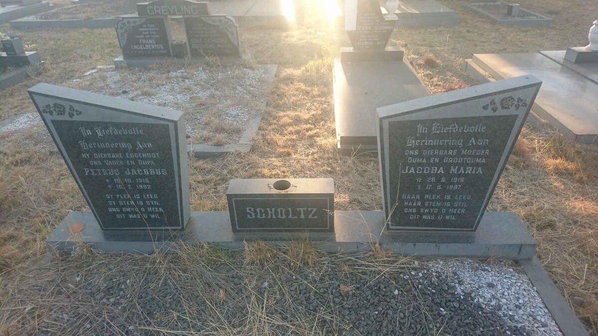 SCHOLTZ Petrus Jacobus 1918-1982 &amp; Jacoba Maria 1916-1997