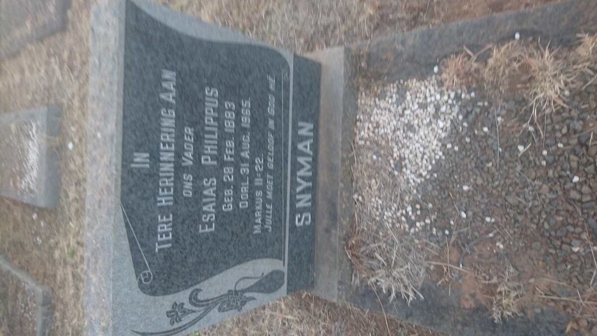 SNYMAN Esaias Philippus 1883-1965