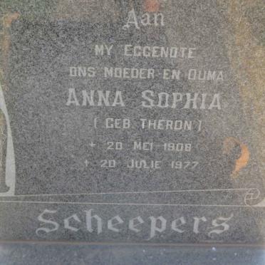 SCHEEPERS Anna Sophia nee THERON 1908-1977