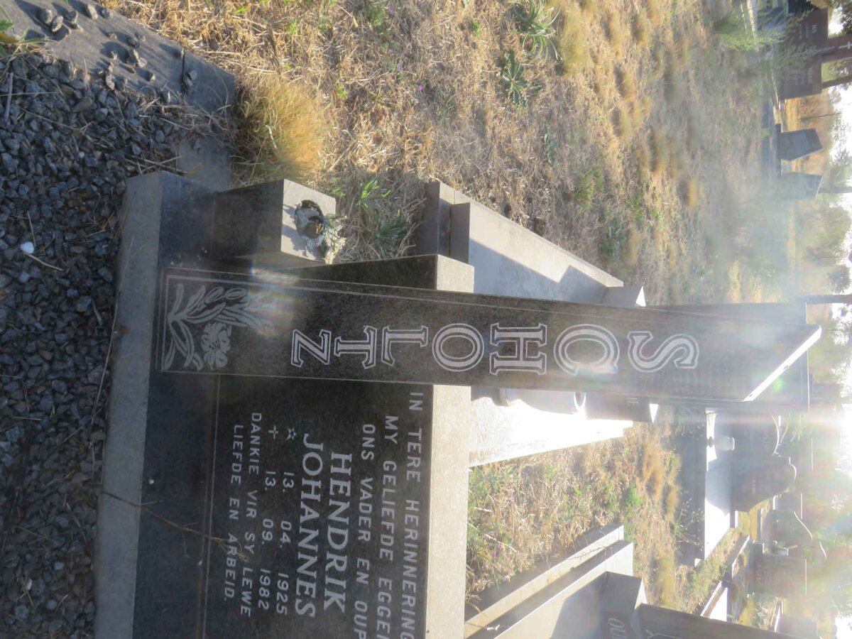 SCHOLTZ Hendrik Johannes 1925-1982 &amp; Anna Maria Elizabeth 1925-2014