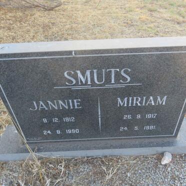 SMUTS Jannie 1912-1990 &amp; Miriam 1917-1981