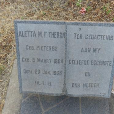 THERON Aletta M.F. nee PIETERSE 1888-1966