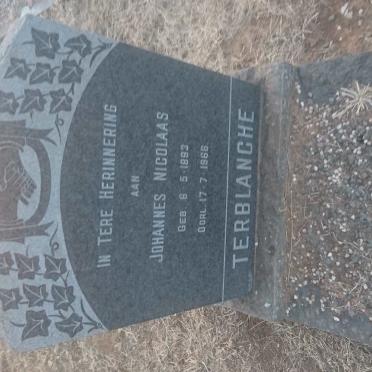 TERBLANCHE Johannes Nicolaas 1893-1966
