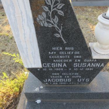 UYS Jacobus 1910-1983 &amp; Gesina Susanna 1909-1981