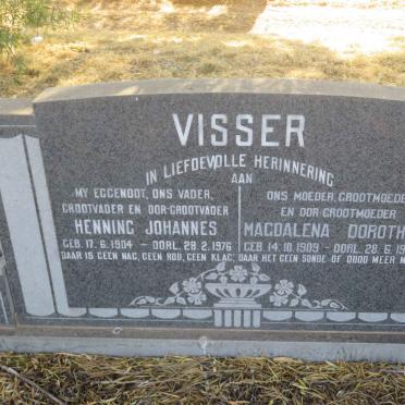 VISSER Henning Johannes 1904-1976 &amp; Magdalena Dorothea 1909-1980