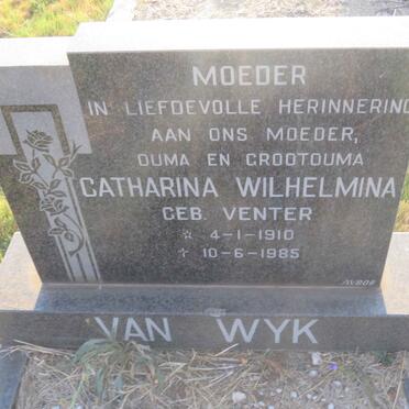 WYK Catharina Wilhelmina VENTER, van 1910-1985