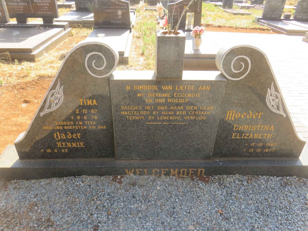 WELGEMOED Hennie 1945- &amp; Christina Elizabeth 1943-1977 :: WELGEMOED Tina 1967-1979