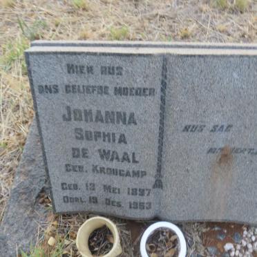 WAAL Johanna Sophia, de nee KROUCAMP 1897-1963