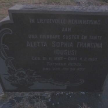 ? Aletta Sophia Francina 1885-1957