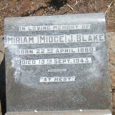BLAKE Miriam J. 1880-1943
