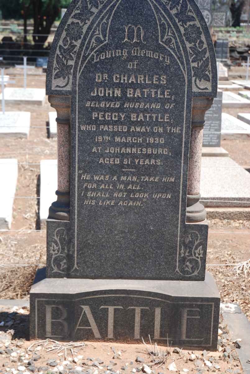 BATTLE Charles John -1930