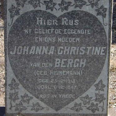 BERGH Johanna Christine, van den nee HEINEMANN 1913-1947