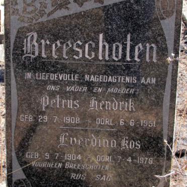 BREESCHOTEN Petrus Hendrik 1908-1951 &amp; Everdina KOS 1904-1978