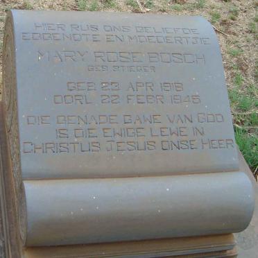 BOSCH Mary Rose nee STIEGER 1918-1945
