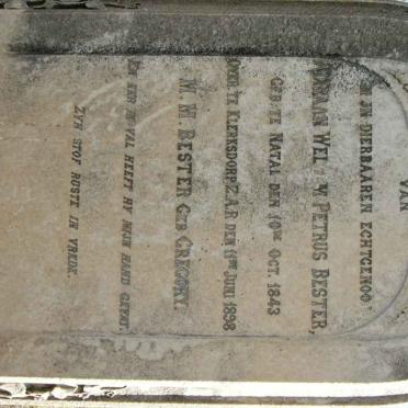 BESTER Adriaan Wellem Petrus 1843-1898