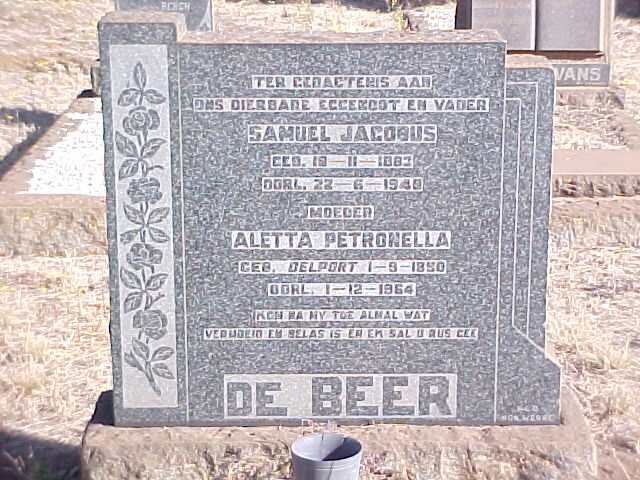 BEER Samuel Jacobus, de 1883-1948 &amp; Aletta Petronella DELPORT 1890-1964