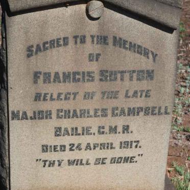 BAILIE Francis Sutton -1917