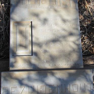 BEZUIDENHOUT Gertruida Magrietha nee ANNENDALE 1905-1946