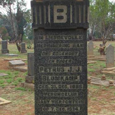 BLOMKAMP Petrus J.J. 1892-1934 &amp; Aletta Hendrika 1892-1954 :: BLOMKAMP Pietie -1933