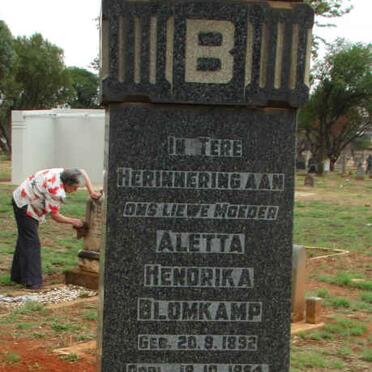 BLOMKAMP Aletta Hendrika 1892-1954