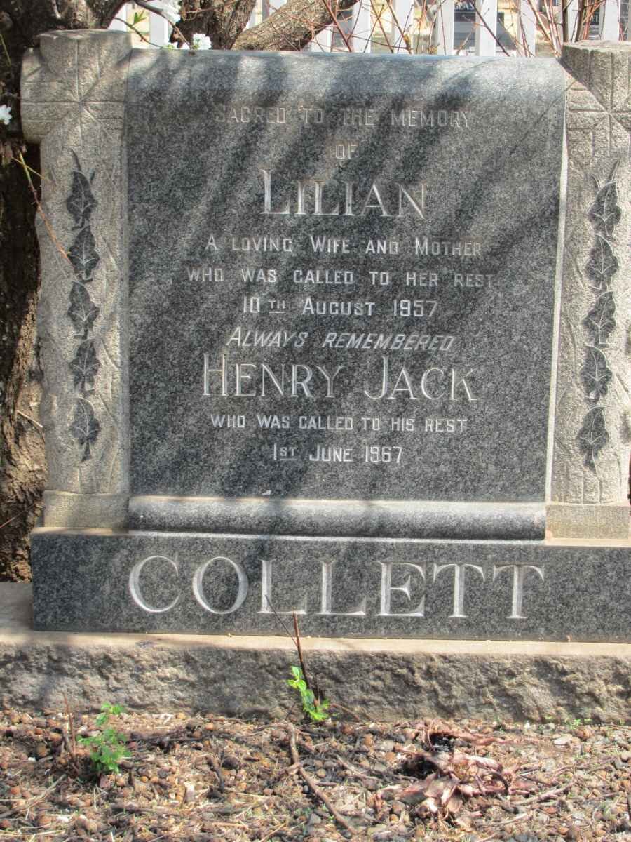 COLLETT Henry Jack -1967 &amp; Lilian -1957