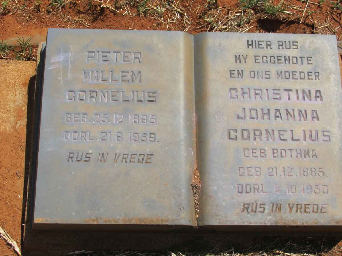 CORNELIUS Pieter Willem 1885-1959 &amp; Christina Johanna BOTHMA 1885-1950