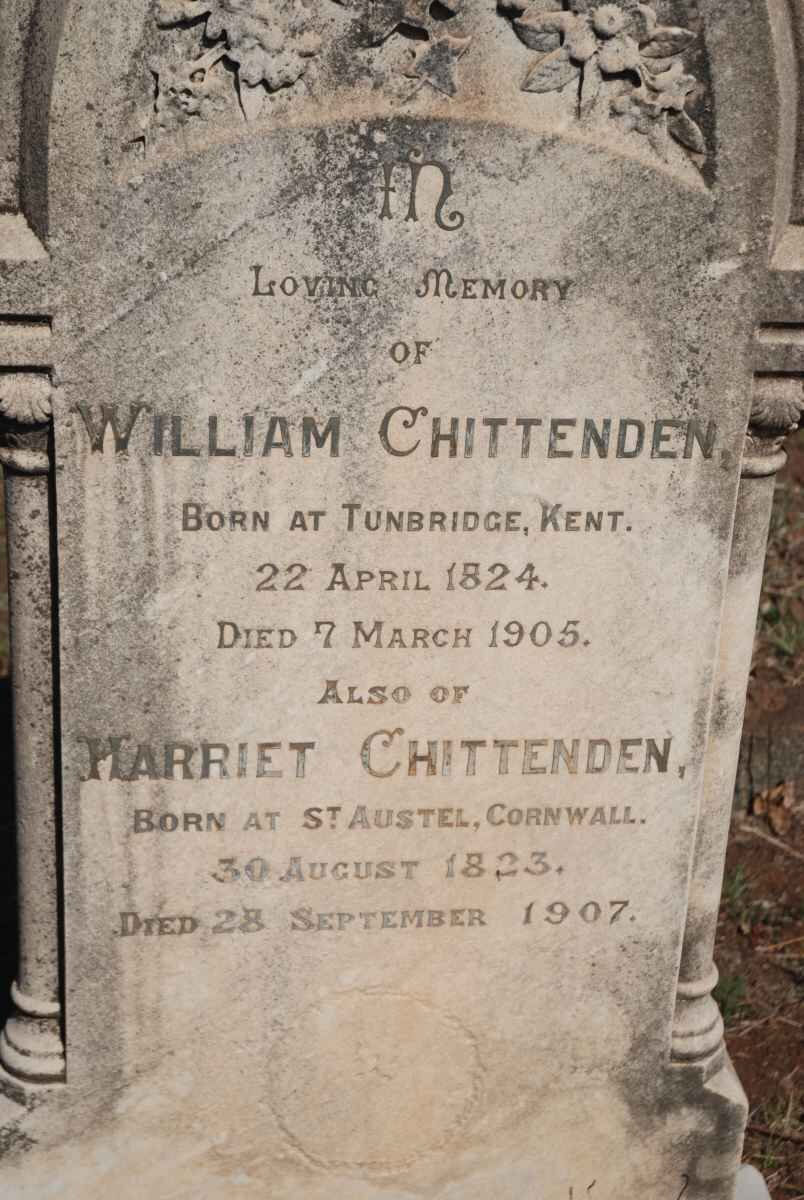 CHITTENDEN William 1824-1905 &amp; Harriet 1823-1907