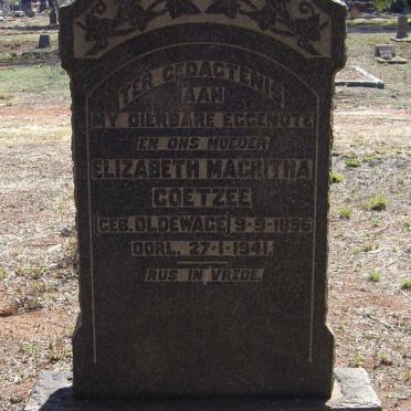 COETZEE Elizabeth Magritha nee OLDEWAGE 1896-1941