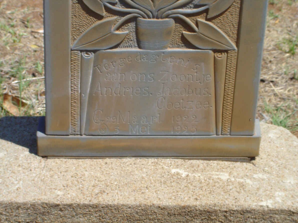 COETZEE Andries Jacobus 1922-1925
